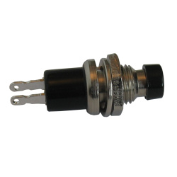Mini Push Button Switch, Black, Closed, Spst