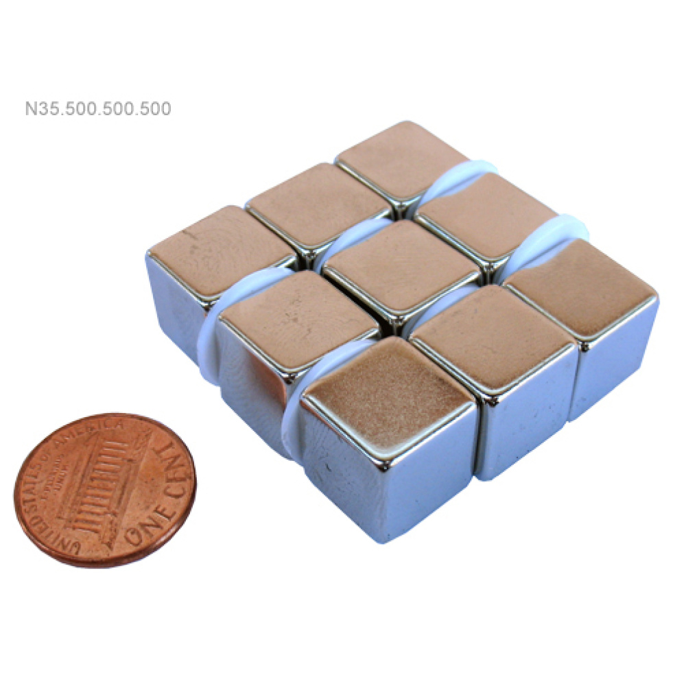 Neodymium Cube Magnet, 1/2 Inch