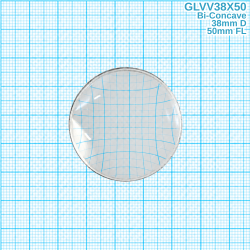 Lenses Spherical, Unmounted, Bi-Concave 38 mm Diameter Fl 50 mm